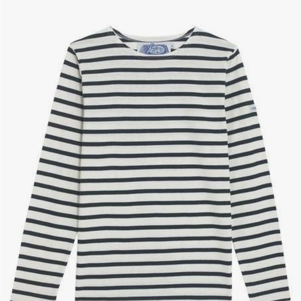 Original Breton Shirt Co. Blue White Stripes French Fisherman Sailor Top 2XL